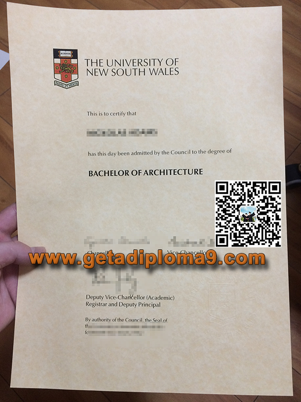 University of New South Wales degree sample