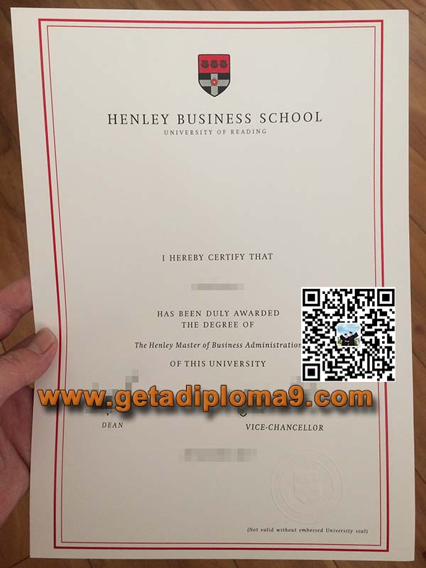 Henley Business School degree sample