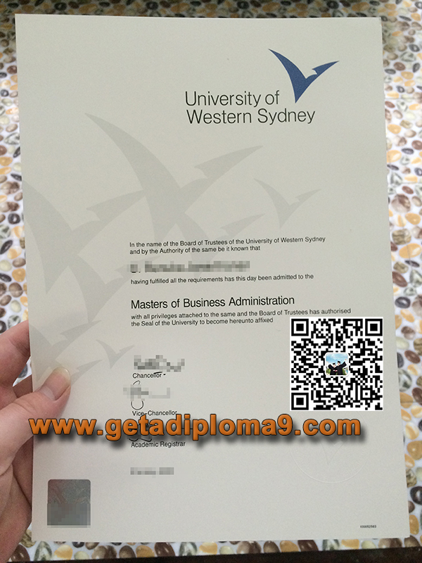University of Western Sydney degree sample