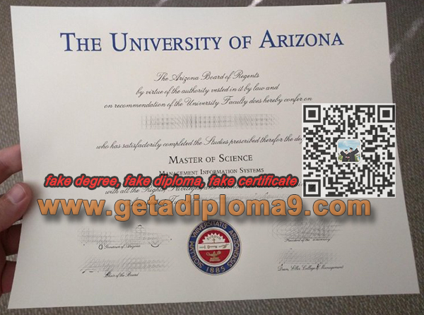 fake University of Arizona diploma, University of Arizona degree sample