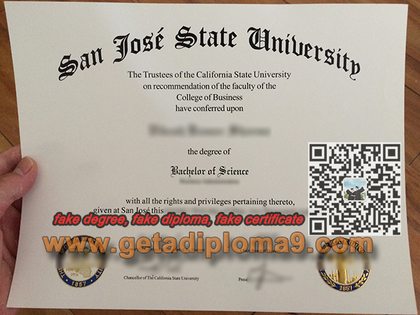fake San Jose State University diploma, San Jose State University degree sample
