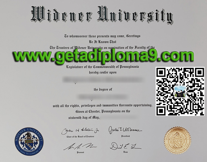 Ask about Widener University diploma. Looking for fake diplomas from Widener University. How much will be a fake certificate (soft copy-electronic version )? 威得恩大学文凭， 威得恩大学毕业证书。伪造美国威得恩大学学位。