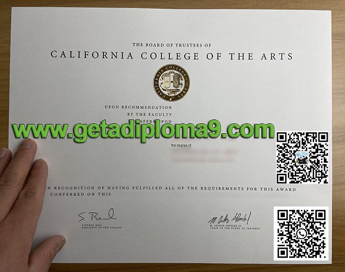I'm interested in acquiring a diploma from the California College of the Arts. Fake California College of the Arts diploma.