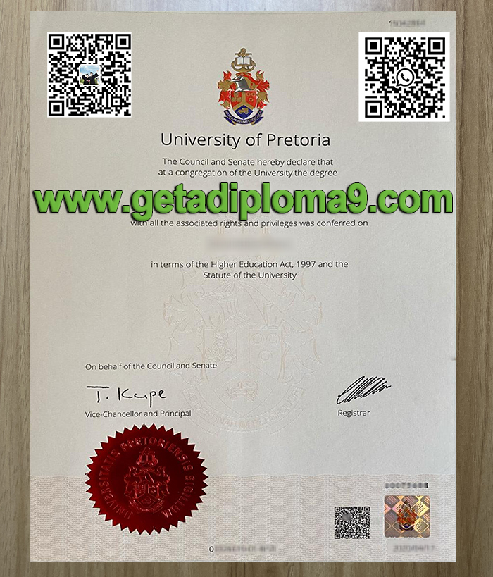 University of Pretoria diploma, fake UP degree.