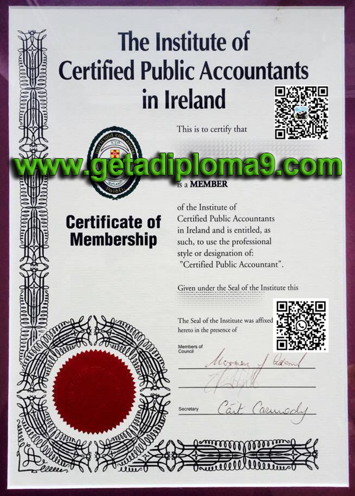 CPA Ireland certificate.