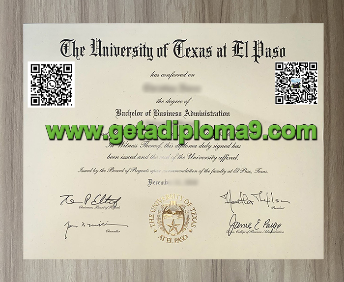 UTEP diploma, UTEP degree