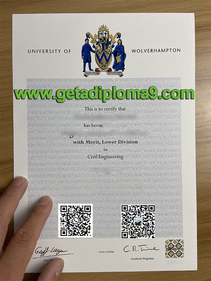 fake University of Wolverhampton diploma