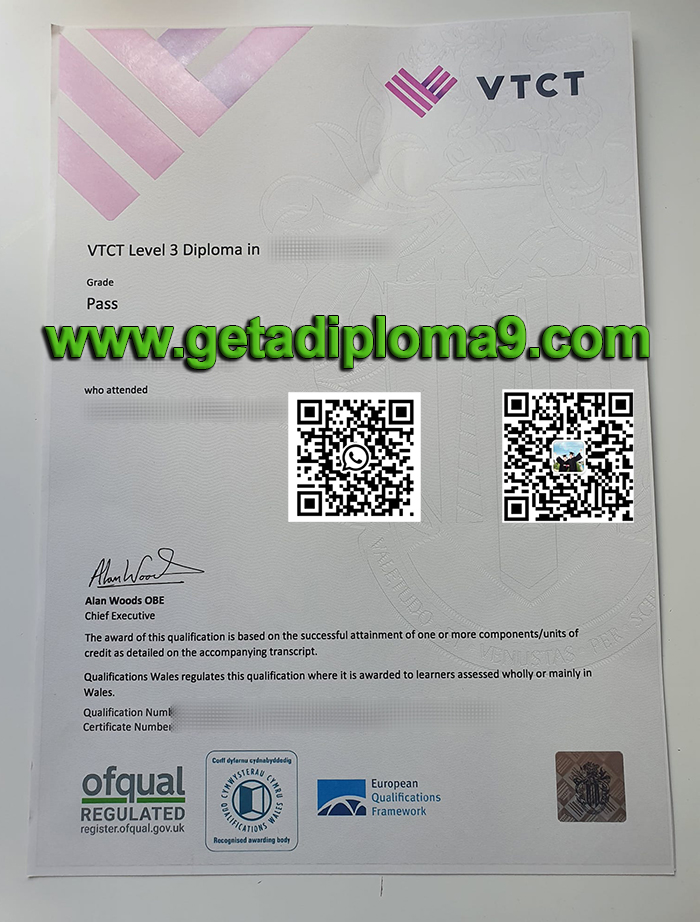 fake VTCT Level 3 diploma