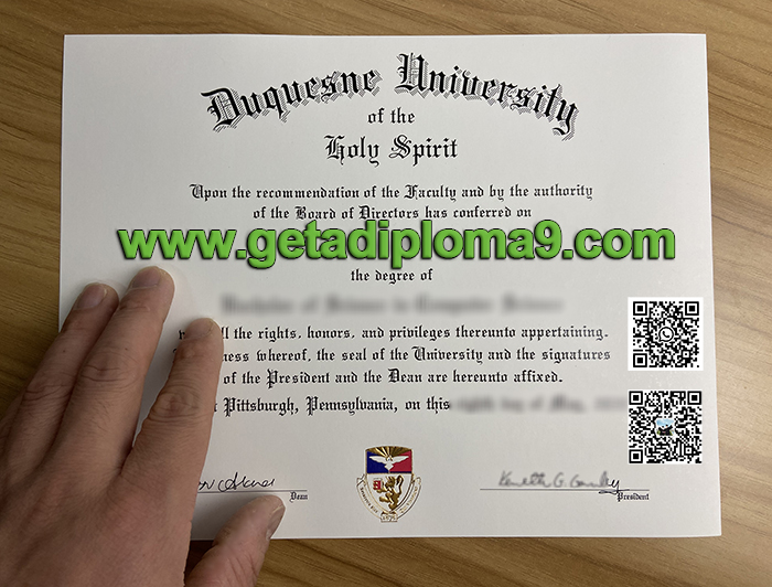 Fake Duquesne University diploma