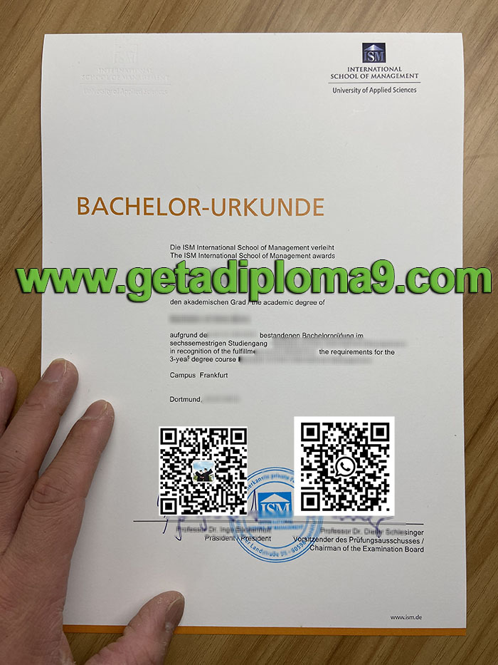 Buy ISM diploma in Germany. International School of Management Bachelorurkunde