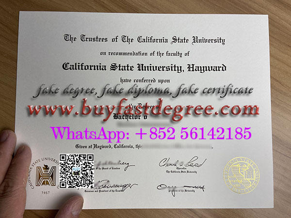 Fake California State University, Hayward diploma. 