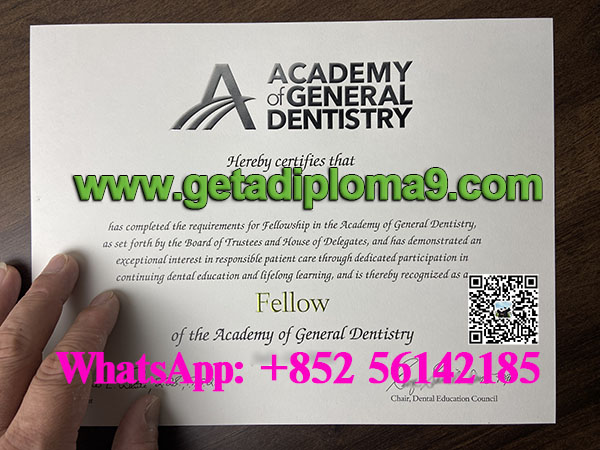 Academy of General Dentistry certificate for sale